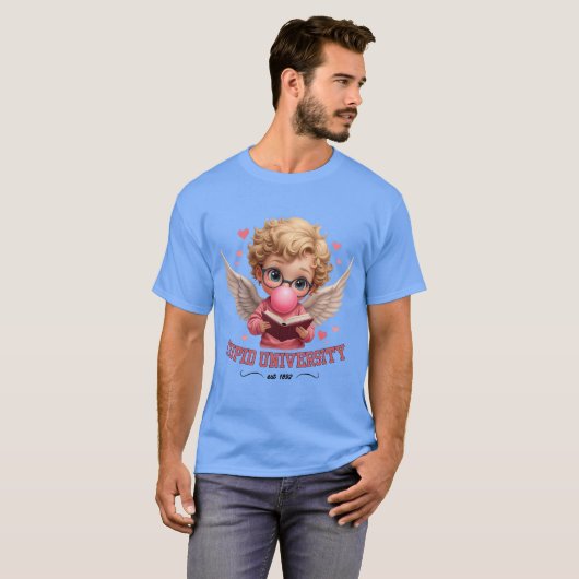Schattigee Cupido University Bubblegum Angel esthe T-shirt (Voorkant volledig)