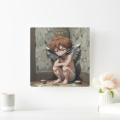 Schattigee Cupido valentijn is ongeïnspireerd Vierkante Klok (Huis)