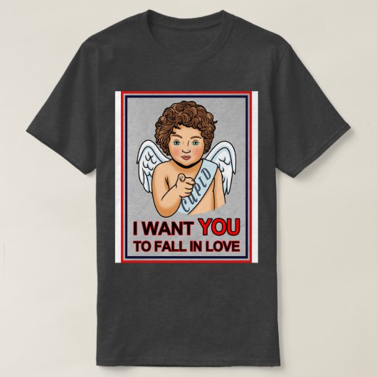 Schattigee Cupido Valentijn Love I Want You  Retro T-shirt (Design voorkant)