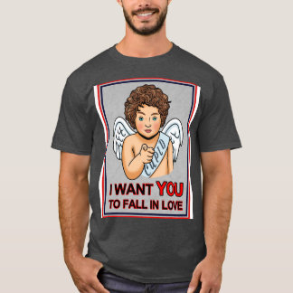 Schattigee Cupido Valentijn Love I Want You  Retro T-shirt