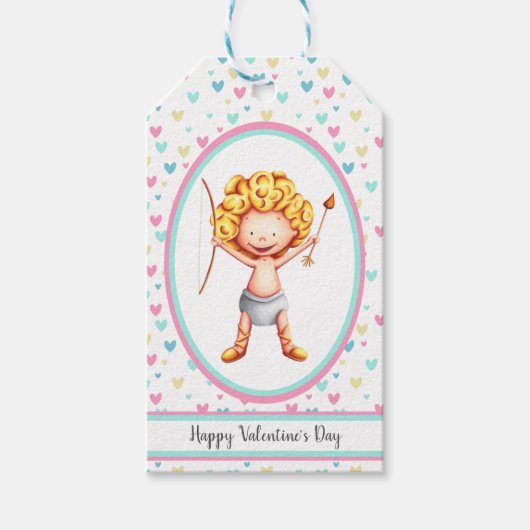 Schattigee Cupido Valentijnsdag Cadeaulabel (Voorkant)