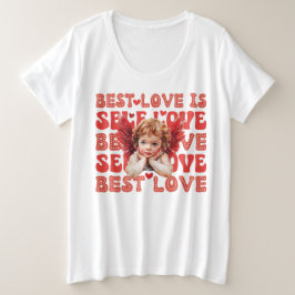 Schattigee Cupido Valentijnsdag Zelf liefde Grote Maat T-shirt