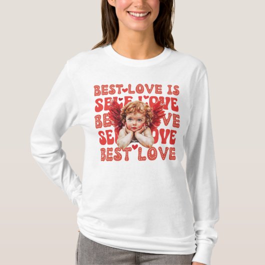 Schattigee Cupido Valentijnsdag Zelf liefde T-shirt (Voorkant)