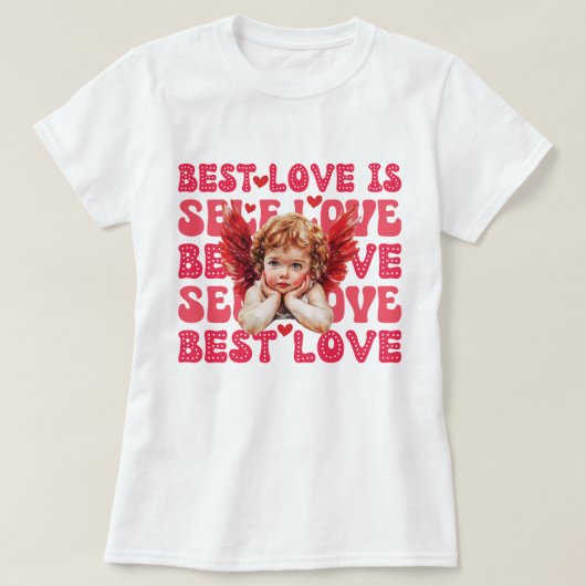 Schattigee Cupido Valentijnsdag Zelf liefde T-shirt (Design voorkant)