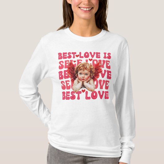 Schattigee Cupido Valentijnsdag Zelf liefde T-shirt (Voorkant)