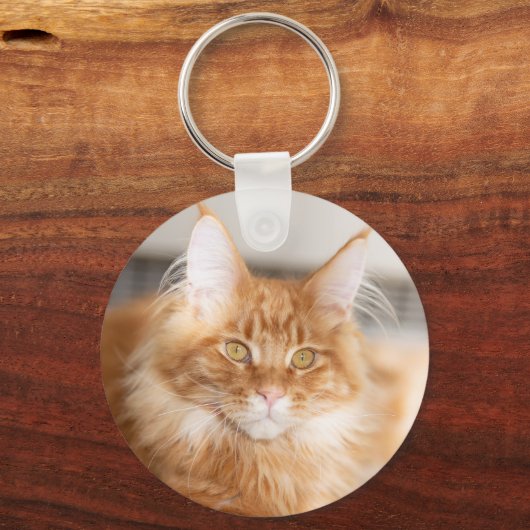 Schattigee Curly Naam Cat Foto Sleutelhanger (Achterkant)