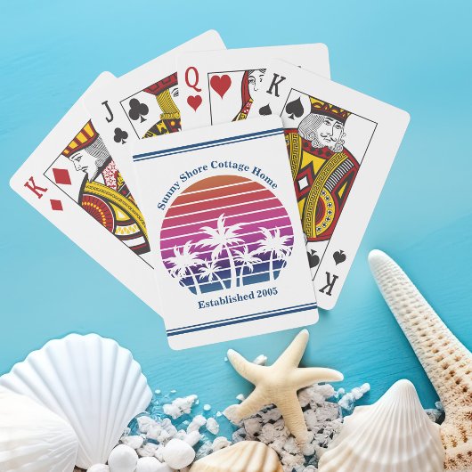 Schattigee Custom Beach House Palmbomen Pokerkaarten