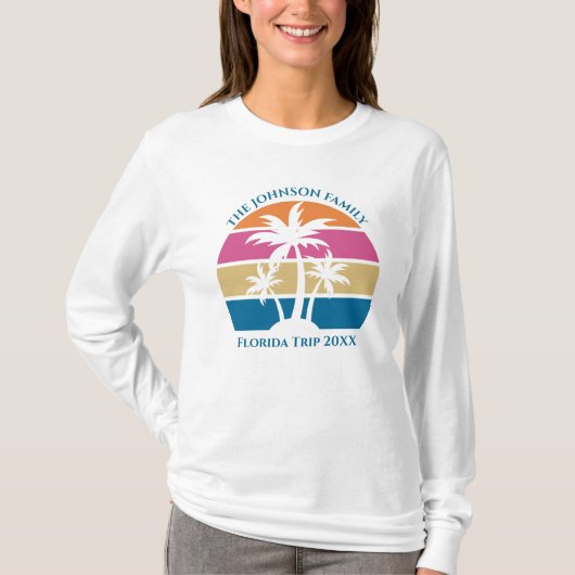 Schattigee Custom Beach Trip Lange Mouw Vrouwen T-shirt (Voorkant)