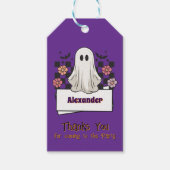 Schattigee Custom Bedankt Halloween Ghost Cadeaulabel (Voorkant)