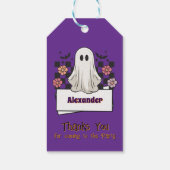 Schattigee Custom Bedankt Halloween Ghost Cadeaulabel (Achterkant)