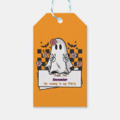 Schattigee Custom Bedankt Halloween Ghost Cadeaulabel (Voorkant)