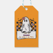 Schattigee Custom Bedankt Halloween Ghost Cadeaulabel (Achterkant)