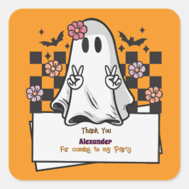 Schattigee Custom Bedankt Halloween Ghost Vierkante Sticker