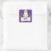 Schattigee Custom Bedankt Halloween Ghost Vierkante Sticker (Tas)
