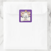 Schattigee Custom Bedankt Halloween Ghost Vierkante Sticker (Tas)