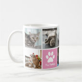 Schattigee Custom Cat Photo Collage Pink Paw Print Koffiemok (Links)