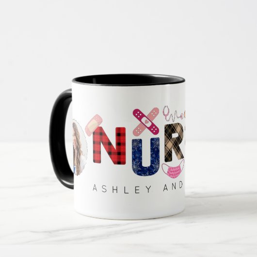 Schattigee Custom Christmas Nurse Gift 2 Foto's Na Mok (Voorkant links)