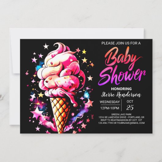 Schattigee Custom Cone Bliss Baby shower Kaart (Voorkant)