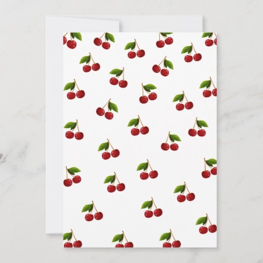 Schattigee Custom Coquette Cherry verjaardagsuitno Kaart (Achterkant)