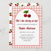 Schattigee Custom Coquette Cherry verjaardagsuitno Kaart (Voorkant / Achterkant)