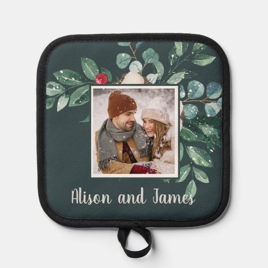 Schattigee Custom Couples Eerste Kerstdag Pannenlap (Voorkant)