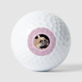 Schattigee Custom Dog Afbeelding Sjabloon Roze Dam Golfballen (Voorkant)