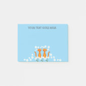 Schattigee Custom Ginger Bloemen Blauw Sinaasappel Post-it® Notes (Voorkant)