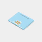 Schattigee Custom Ginger Bloemen Blauw Sinaasappel Post-it® Notes (Schuin)