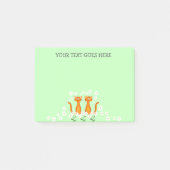 Schattigee Custom Ginger Bloemen Groen Sinaasappel Post-it® Notes (Voorkant)