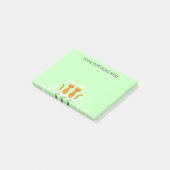 Schattigee Custom Ginger Bloemen Groen Sinaasappel Post-it® Notes (Schuin)