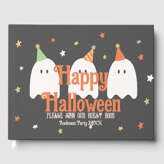 Schattigee Custom Groen Sinaasappel Ghost Gastenboek (Voorkant)