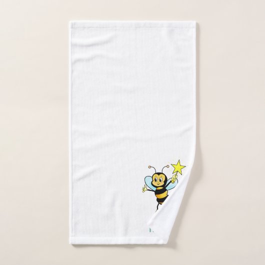 Schattigee Custom Honingbij op Witte Handdoek Set (Handdoek)