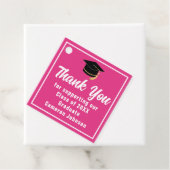 Schattigee Custom Hot Pink Graduation Party Bedankjes Labels (In situ)
