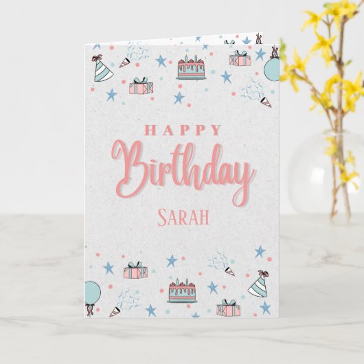 Schattigee Custom Kind Verjaardag Kaart (Gele Bloem)