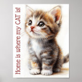 Schattigee Custom Kitten wanddecoratie, Kitty Cat Poster (Voorkant)