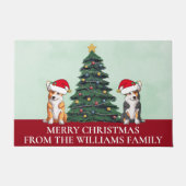Schattigee Custom Merry Christmas Corgi Dogs Deurmat (Voorkant)