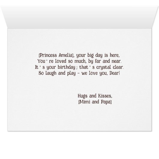 Schattigee Custom Princess Castle Foto Verjaardag  (Binenzijde Horizontaal (Onderkant))