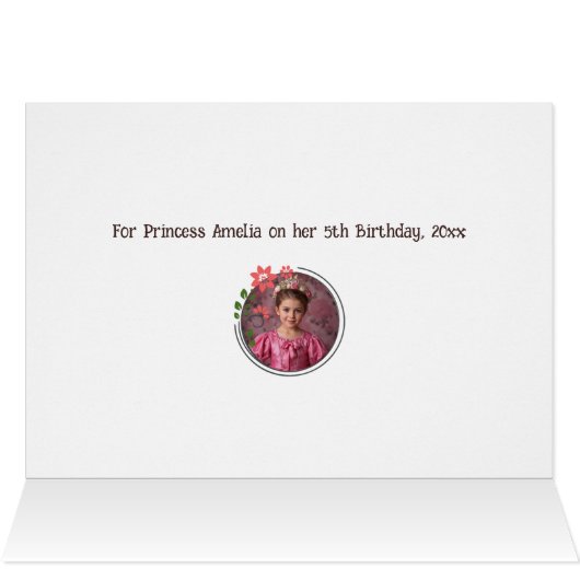 Schattigee Custom Princess Castle Foto Verjaardag  (Binnen Horizontaal (Boven))
