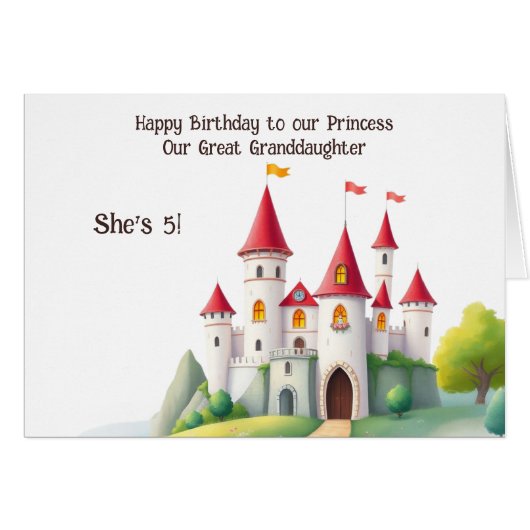 Schattigee Custom Princess Castle Foto Verjaardag  (Voorkant Horizontaal)