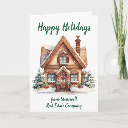 Schattigee Custom Real Estate Company House Feestdagen Kaart (Voorkant)