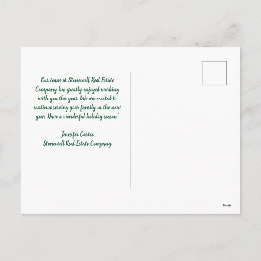 Schattigee Custom Real Estate Company House Feestdagenkaart (Achterkant)