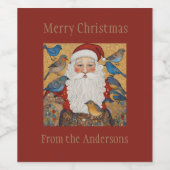 Schattigee Custom Rich Rode Sinterklaas Blauwvogel Wijn Etiket (Enkel label)
