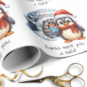 Schattigee Custom Santa Hat Penguin Sneeuw Kinder  Cadeaupapier