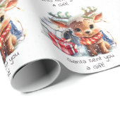 Schattigee Custom Santa Reindeer Sneeuw Kinder Ker Cadeaupapier (Rol Hoek)