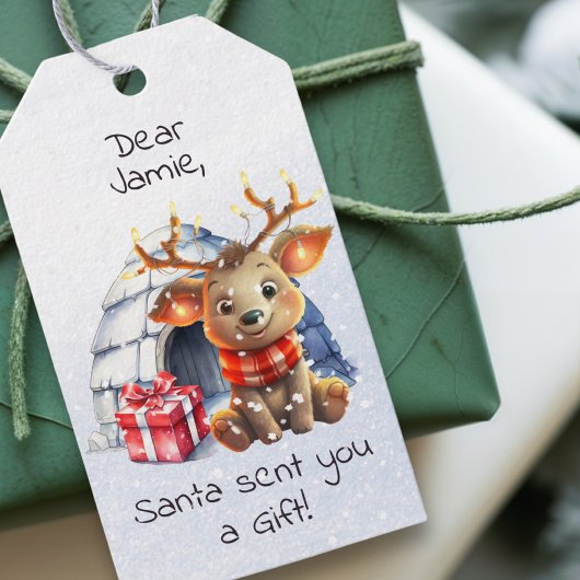 Schattigee Custom Santa Reindeer Snowflake Kind Ke Cadeaulabel