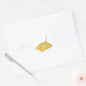 Schattigee Custom Stingray Cartoon Shirt Ronde Sticker (Envelop)