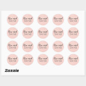 Schattigee Custom Text Rise en Shine Pink Sparkle Ronde Sticker (Vel)
