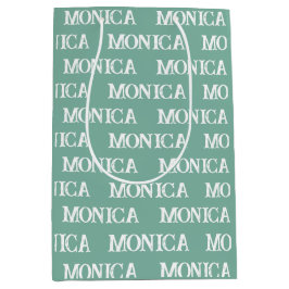 Schattigee Custom turquoise naam typografie Gift B Medium Cadeauzakje
