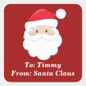 Schattigee Custom Van Santa Claus Rode Kerstcadeau Vierkante Sticker (Voorkant)