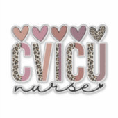 Schattigee CVICU-verpleegkundige Sticker (Voorkant)